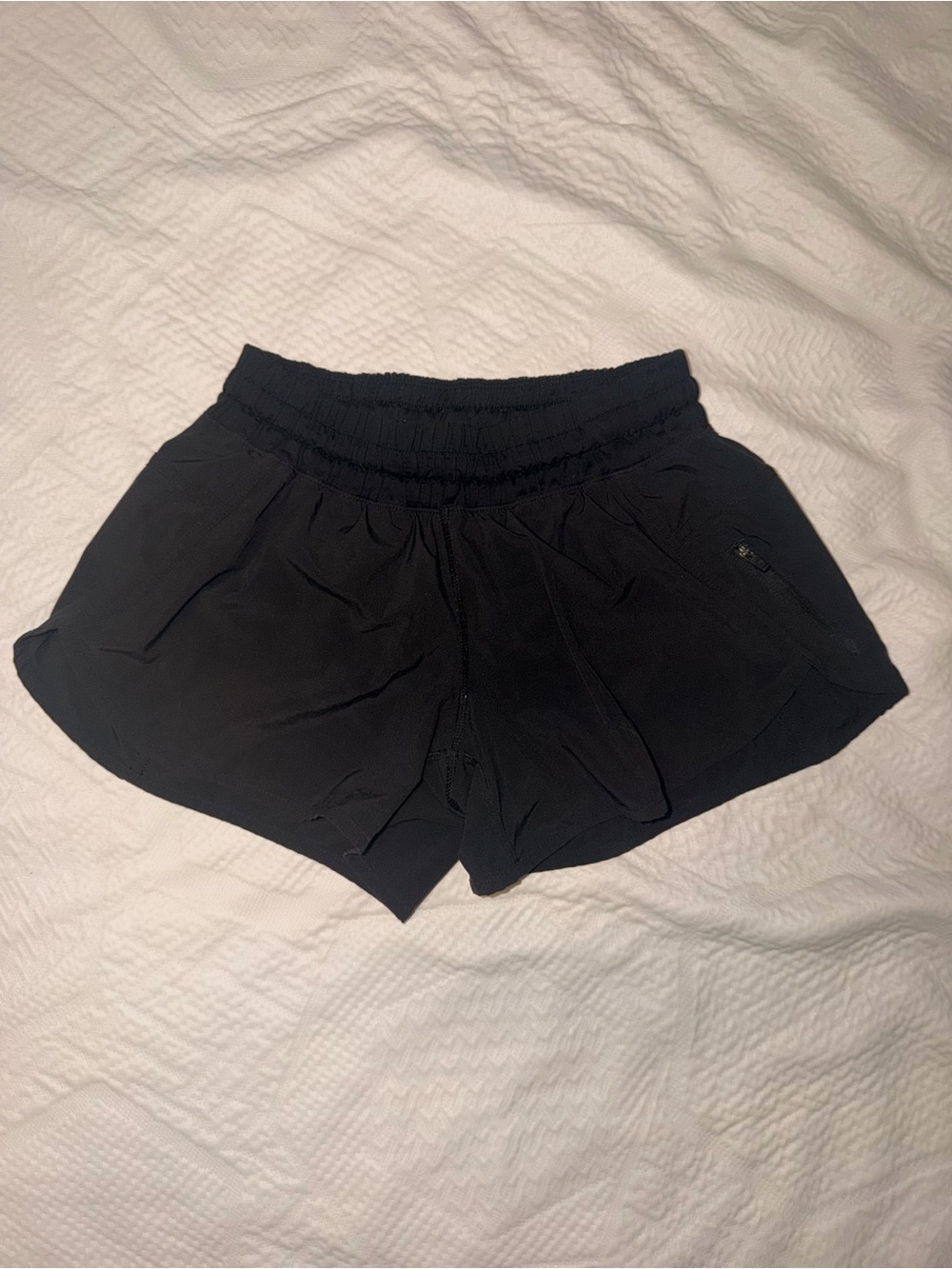 Black Women's Elastic Waist Athletic Shorts